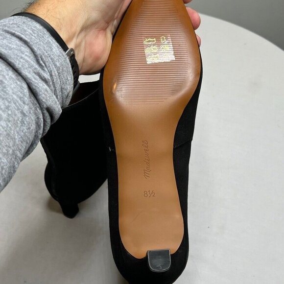 Madewell Womens $198 The Dimes Kitten Heel Boot Size 8.5 NR863 Suede Black - Picture 8 of 11